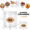 AMORIX 8oz Clear Plastic Jars with Lids 8 oz Plastic Containers with Lids + 20g Sample Containers (Set of 24) Airtight Container for Lip Scrub, Body Butters, Cream, Slime, Craft Storage view 2