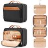 COOSKY Travel Hanging Toiletry Bag for Women, Holds Full-Size Shampoo, with Jewelry Organizer Compartment, Extra Large Makeup Bag, Waterproof Cosmetic Bag, Toiletries Kit Set with Trolley Belt, Black view 1