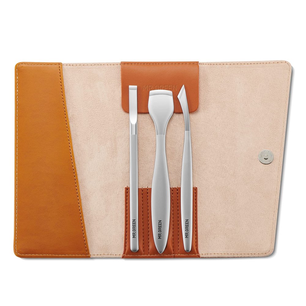 MR.GREEN Pedicure Knife Set Professional Ingrown Toenail Clippers Foot Care Tools Stainless Steel Nail Cuticle Nippers Remover Kits (3 Pcs Set)