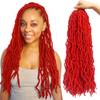 24 Inch 7 Packs Bright Red Soft Locs Crochet Hair Color New Faux Locs Pre-looped Super Lightweight Synthetic Hair Braids For Black Women(24inch, 7packs, red) view 1