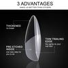 Almond Nail Tips, MORGLES 600Pcs Long-Lasting Soft Gel Nail Tips Medium Full Cover, 12 Sizes with Glue, Files and Cuticle Fork view 3