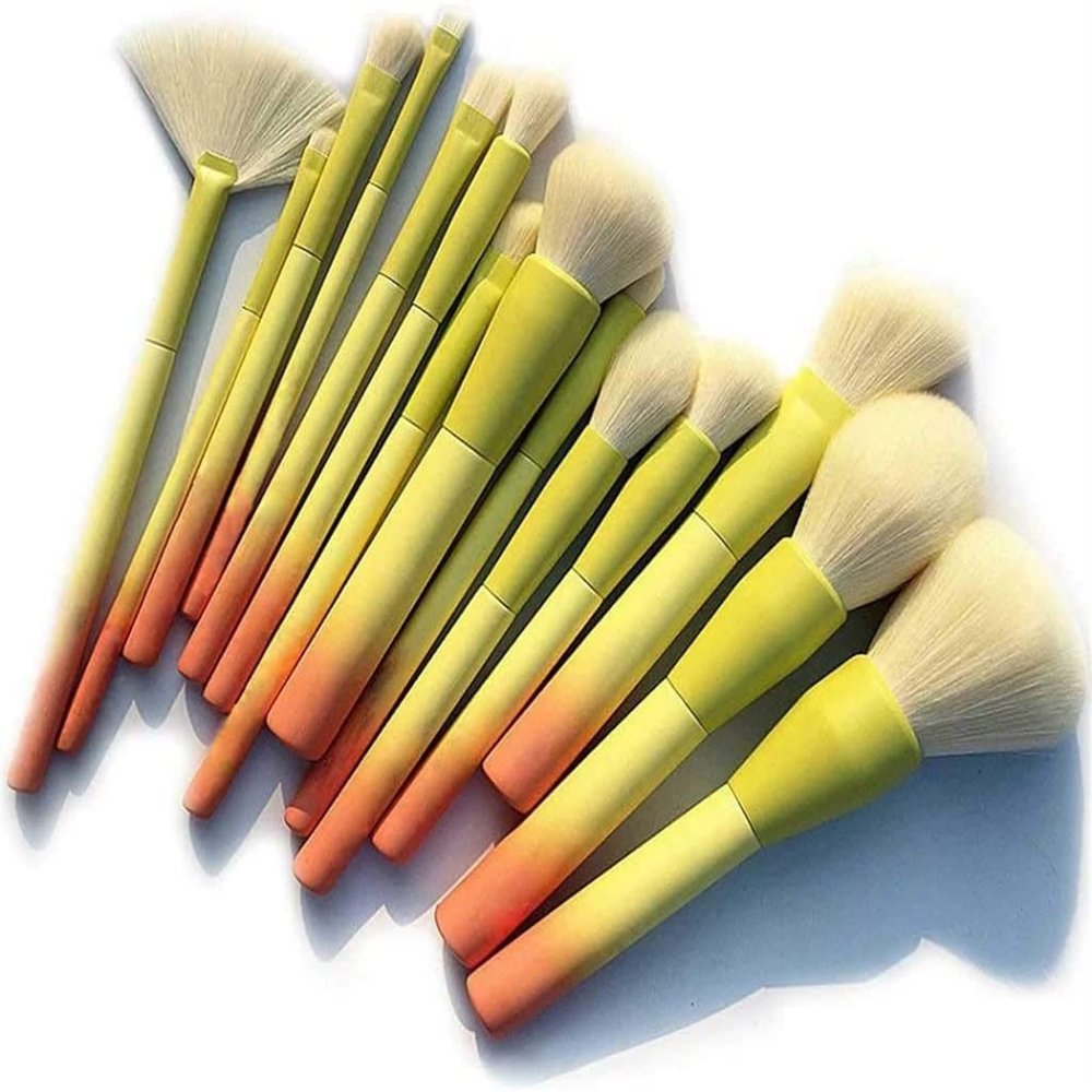 YQBUER Makeup Brush Gradient Color 14pcs Makeup Brushes Set Soft Cosmetic Powder Blending Foundation Eyeshadow Blush Brush Kit Make Up Tools Cosmetic Products (Size : A)