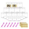 4 oz Clear Small Plastic Containers with Lids + 20g/20ml Small Containers with Lids (Set of 24) Cosmetic Sample Jar Plastic Jars - for Lip Scrub, Body Butters, Cream, Slime, Craft Storage view 1