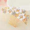 Lurrose Rhinestone Flower Wedding Hair Comb for Brides Elegant Side Comb Hair Accessory for Special Occasions and Celebrations for Weddings Proms and More view 3