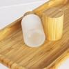 COSIDEA 6 pcs Empty 1oz / 30ml bamboo lids Frosted glass bottle with lotion pump dispenser, refillable emulsion cosmetic cream bottles, toiletries refill travel container view 4