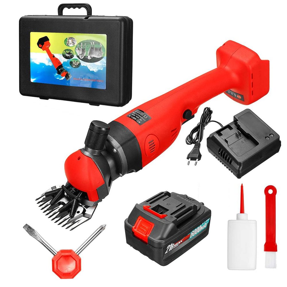 300W Cordless Electric Professional Sheep Shears, 21V Rechargeable Sheep Clipper, Shaving Fur Wool for Sheep Alpacas Goats