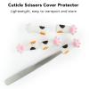 5pcs Cuticle Scissors Cover Protector, Cat Shape Silicone Cuticle Trimmer Protective Sleeve for Nail Toenails Nipper Trimmer Tweezers(White) view 2