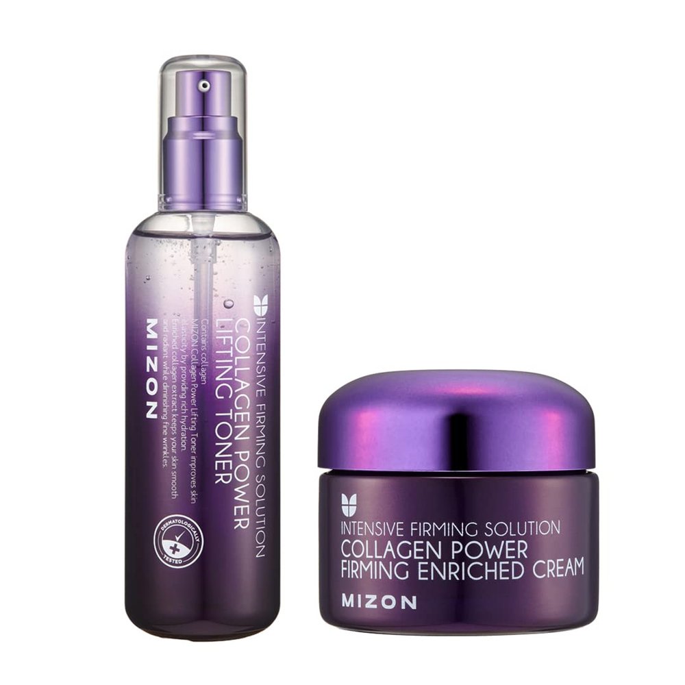 MIZON Bundle Collagen firming enriched cream + Collagen lifting toner Korean Skin Booster Combo
