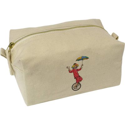 Azeeda 'Unicycle Clown' Canvas Wash Bag/Makeup Case (CS00026785)