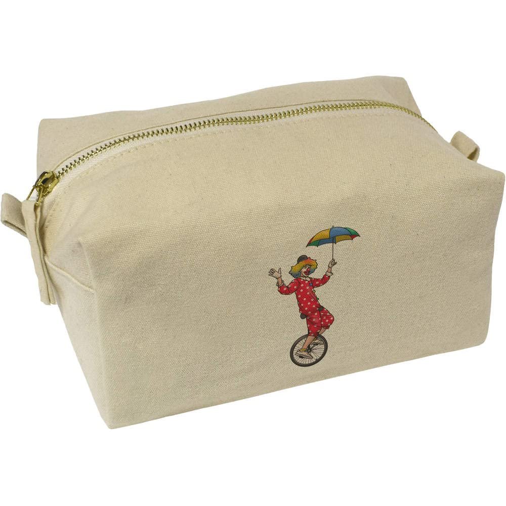 Azeeda 'Unicycle Clown' Canvas Wash Bag/Makeup Case (CS00026785)