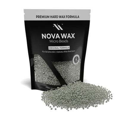 NOVA Wax 1000g (2.2lb) Hard Waxing Beads for Painless Hair Removal, Perfect for Brazilian, Bikini, Face, Legs, Underarm, Back, and Chest - Ideal for Sensitive Skin Original Floral Scented Formula