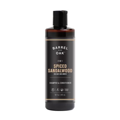 Barrel & Oak 2-in-1 Men's Shampoo and Conditioner, Cleanses Hair & Scalp, Multi-Use Hair Products for Men, Vegan Shampoo and Conditioner, Spiced Sandalwood, 16 oz