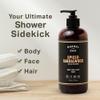 Barrel & Oak All-in-One Wash for Face, Hair, & Body, Vegan & Hydrating Face, Shampoo and Body Wash for Men, Grooming Kit Gifts for Men, Spiced Sandalwood, 16 oz view 2