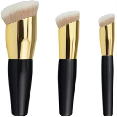 YQBUER Makeup Brush Foundation Concealer Makeup Brushes Synthetic Hair Finger Belly Brush Liquid Foundation BB Cream Concealer Makeup Brush Cosmetic Products (Color : Black, Size : 3pcs)