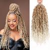 14 Inch Goddess Locs Crochet Hair for Black Women 7 Packs Faux Locs Crochet Hair with Curly Ends Pre Looped Blonde Curly Goddess Braids (14 Inch, 7 Packs, 27/613) view 1