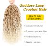 14 Inch Goddess Locs Crochet Hair for Black Women 7 Packs Faux Locs Crochet Hair with Curly Ends Pre Looped Blonde Curly Goddess Braids (14 Inch, 7 Packs, 27/613) view 2