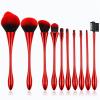 YQBUER Makeup Brush Professional 10pcs/Set Makeup Beauty Brushes Makeup Brush Cosmetics Brush kit Cosmetic Products (Color : Red, Size : 10pcs) view 1