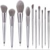 YQBUER Makeup Brush 10pcs Silver Makeup Brushes Set Powder Foundation Blush Contour Concealer Eye Shadow Eyebrow Cosmetic Make Up Brush Tool Cosmetic Products (Color : Silver, Size : 10pcs) view 1