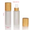 COSIDEA 6 pcs Empty 2oz /60ml bamboo lid Frosted glass spray bottle with fine mist despenser head for liquid perfume toiletries containers, toner bottles view 2