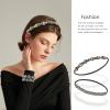 AMCAMI Rhinestone Crystal Beaded Hairbands 5 Pack - Elastic Hippie Hair Accessories for Women and Girls view 3
