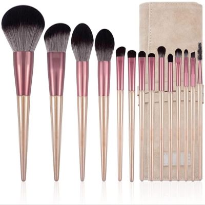 YQBUER 14PCS Makeup Brush Synthetic Hair Brushes Set - Face Powder Blush Foundation Eyeshadow Beauty Makeup Tools (Color : A, Size : 14pcs)