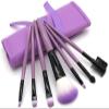 YQBUER Makeup Brush 7pcs/Set Makeup Brushes Set Kit + Bag Case Blush Eyeshadow Lip Brush Powder Foundation Blending Cosmetic Beauty Tools Cosmetic Products (Color : Purple, Size : 7pcs) view 1