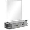 BarberPub Locking Wall Mount Styling Barber Station with Mirror Beauty Spa Salon Furniture,6154-5012-mirror (Gold&Grey) view 1