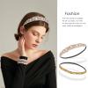 AMCAMI 5 Pcs Beaded Headband, Crystal Sparkly Hairbands for Women, Elastic Headbands with Pearls & Rhinestones, Hair Accessories for Women & Girls view 3