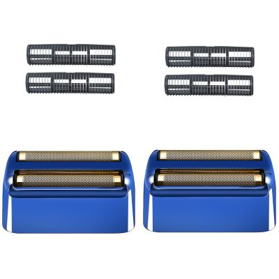 2 Pack Shaver Replacement Foil and Cutters compatible with BaBylissPRO Double FXFS2 Metal shaver foil replacement,Blue
