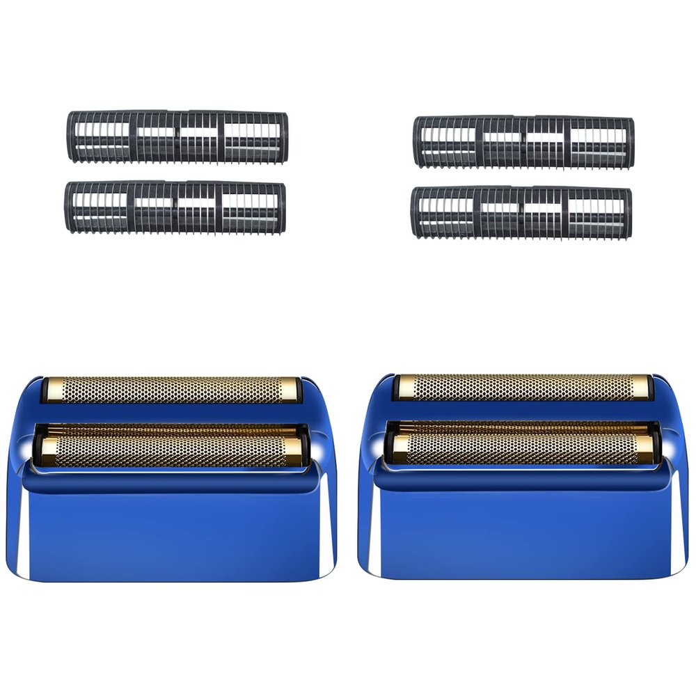2 Pack Shaver Replacement Foil and Cutters compatible with BaBylissPRO Double FXFS2 Metal shaver foil replacement,Blue