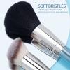 YQBUER 9pcs Basic Makeup Brushes Set Foundation Powder Blending Face Blush Eyeshadow Make Up Tools Sky Blue Soft Fiber Brushes (Color : A, Size : 9pcs) view 2