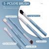 YQBUER 9pcs Basic Makeup Brushes Set Foundation Powder Blending Face Blush Eyeshadow Make Up Tools Sky Blue Soft Fiber Brushes (Color : A, Size : 9pcs) view 3