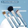 YQBUER 9pcs Basic Makeup Brushes Set Foundation Powder Blending Face Blush Eyeshadow Make Up Tools Sky Blue Soft Fiber Brushes (Color : A, Size : 9pcs) view 4
