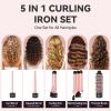 Maxt 5-in-1 Interchangeable Curling Iron Wand Set with 3 Barrels & Curling Thermal Brush | Ceramic Coated for Long-Lasting Curls, Waves Hair Curler (0.35-1.25 inch) view 2