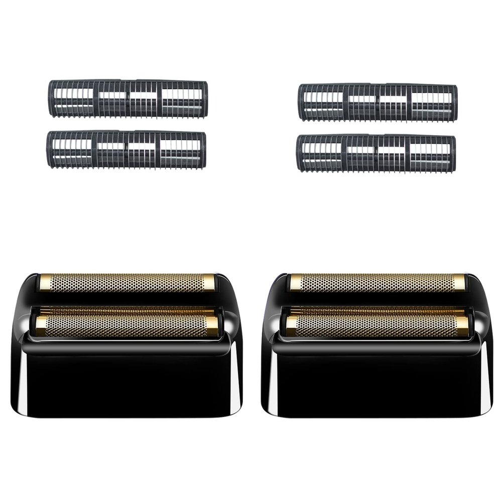 2 Pack Shaver Replacement Foil and Cutters Compatible with BaBylissPRO Double FXFS2 Metal Shaver foil Replacement,Black