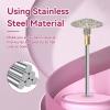 Pedicure Nail Drill Bit, Umbrella Shape Stainless Steel Nail Polishing Grinding Head for Nails and Toenails(C) view 2