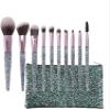 YQBUER 10pcs/Set Makeup Brush Set Foundation Brush Blending Concealer Makeup Brush Set with Case (Color : Blue, Size : 10pcs) view 1