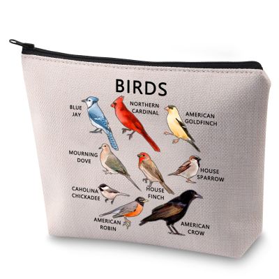 BLUPARK Birds Cosmetic Bag - Travel - Multicolor - Letter Print