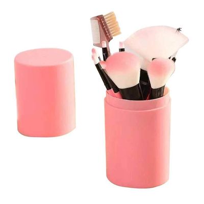 YQBUER Makeup Brush Eye Shadow Brush Set 12pcs Soft Bristles Beauty Tools Eyes Facial Makeup Blusher Brush Cylinder Cosmetic Brush Cosmetic Products (Color : C)