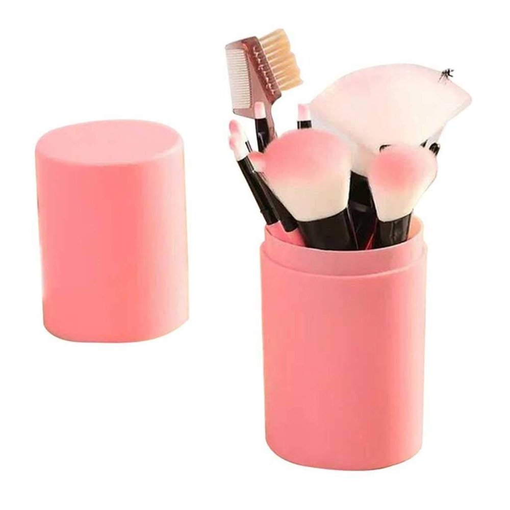 YQBUER Makeup Brush Eye Shadow Brush Set 12pcs Soft Bristles Beauty Tools Eyes Facial Makeup Blusher Brush Cylinder Cosmetic Brush Cosmetic Products (Color : C)