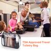 Wedama TSA Approved Toiletry Cosmetic Bags for Men and Women 2 Pack with Zipper Carry on Airline Airport Travel Accessories, PVC Makeup Bags, Quart Size-Black view 3