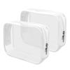 Wedama TSA Approved Toiletry Bag, Cosmetic Bags 2 Pack with Zipper Carry on Airline Airport Travel Accessories, PVC Makeup Bags for Travel, Quart Size Travel Bags for Men and Women-White view 1
