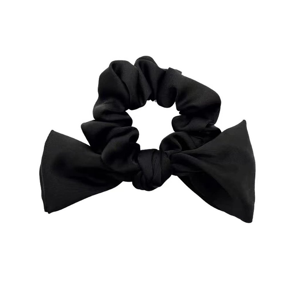 Bow Knot Large Intestine Hair Ring Silk Solid Color Hair Band Fashion Ladies High Elastic Hair Rope Hair Rope Headdress (Color : B)