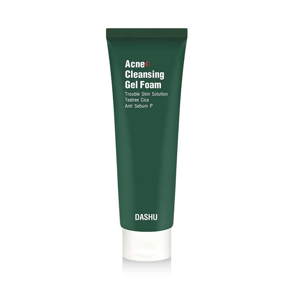 DASHU A.C Teatree Trouble Cleansing Gel Foam 4.05fl oz - Sensitive/Dry Skin, Non-Irritation, Deep Cleansing