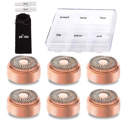 Replacement Heads for Flawless Hair Remover Gen 2, 18k Gold Facial Hair Remover Replacement Head with Compartment Storage Box, Women Painless Replacement Blades fit Finishing Touch Flawless
