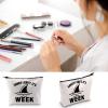 BLUPARK Funny Shark Makeup Bag Shark Lover Gift Sorry I Can't It's Week Cosmetic Bag for Women (It's Week) view 4