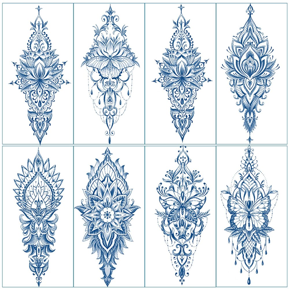 Aresvns Semi-Permanent Tattoos for Women, Realistic Temporary Tattoo Waterproof & Long-Lasting,Henna Tattoos, 2 Weeks Tattoos, Lifelike Fake Tattoo Stickers Christmas Gift