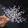 Foyte Flower Bride Wedding Hair Comb Crystal Leaf Bridal Headpieces Rhinestone Hair Pieces Pearl Bridesmaid Side Combs Hair Accessories for Women and Brides(star) view 1