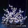 Foyte Flower Bride Wedding Hair Comb Crystal Leaf Bridal Headpieces Rhinestone Hair Pieces Pearl Bridesmaid Side Combs Hair Accessories for Women and Brides(star) view 3