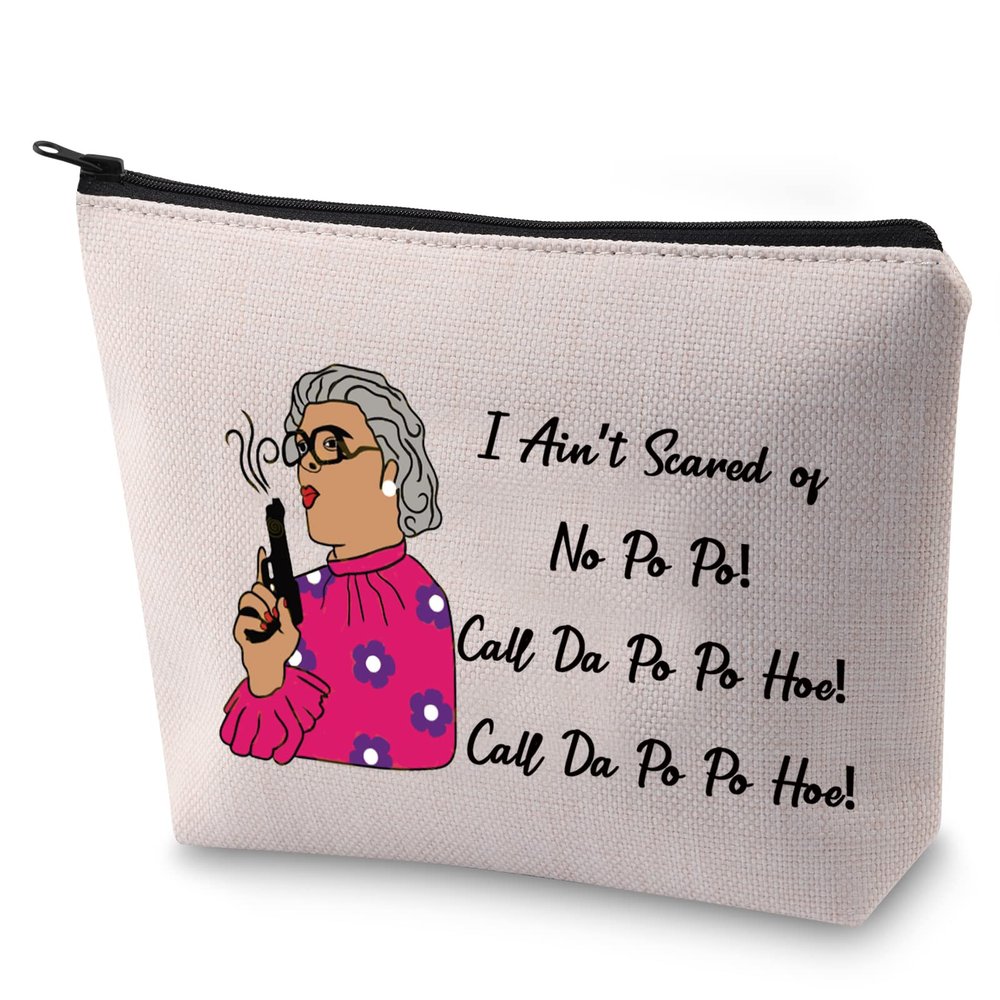 BLUPARK Madea Makeup Bag I Ain't Scared Of No Po Po Cosmetic Bag for Fans (No Po Po)